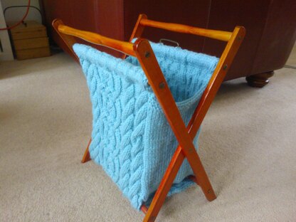 Knitted folding craft/knitting storage bag/basket