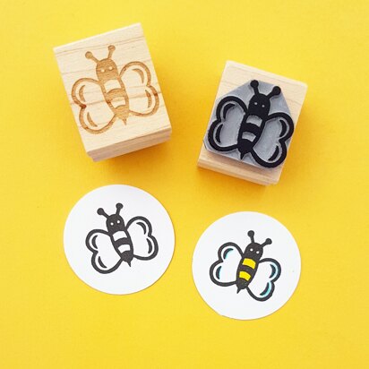 Skull and Cross Buns Bee Rubber Stamp