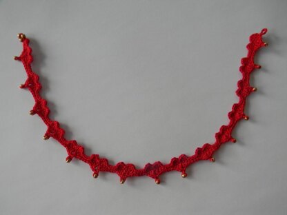 Crochet beaded necklace "Valentine"