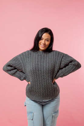 Winter Morning Sweater - Free Jumper Knitting Pattern for Women in Paintbox Yarns Wool Blend Worsted - Downloadable PDF