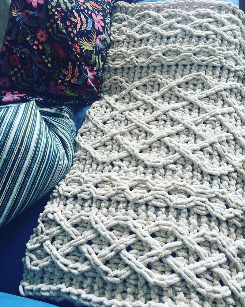 Irish Aran Cabled Trellis Blanket Knitting pattern by ilovemyblanket