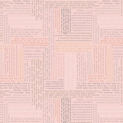 Lewis & Irene Bookworm - Text on Parchment Pink