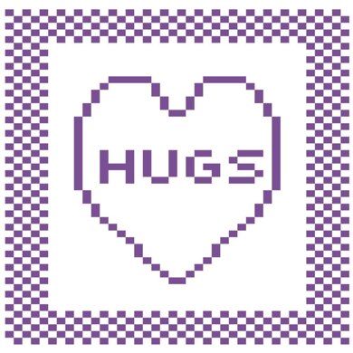 'Hugs' Heart Dishcloth