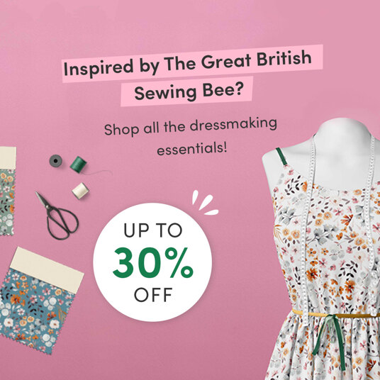 Up to 30 percent off dressmaking supplies!