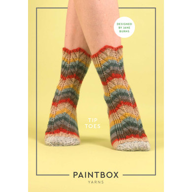 "Tip Toes Socks" : Socks Knitting Pattern in Paintbox Yarns Fingering Yarn