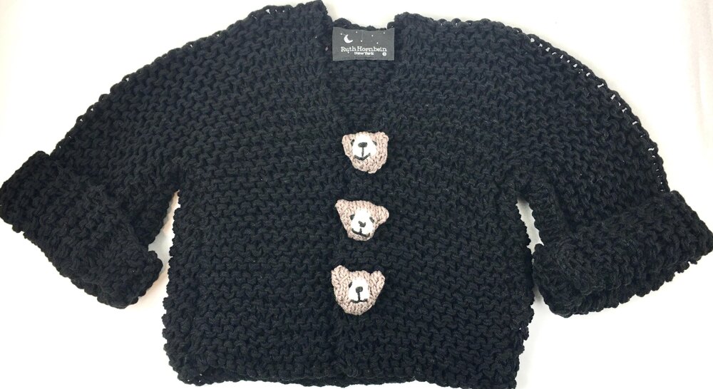 Teddy Bear Button Cardigan for Baby and Toddler Knitting pattern by Jamie  Kreitman
