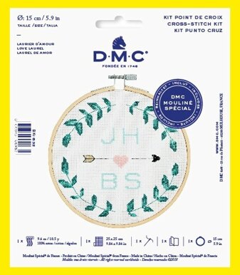 DMC Love Laurel (with 6" hoop) Cross Stitch Kit - 25cm x 25cm