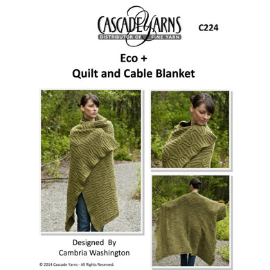 Quilt und Zopfmuster Decke in Cascade Eco+ - C224