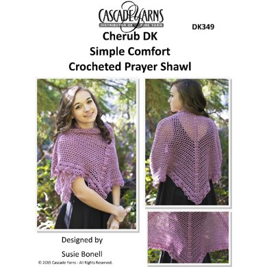 Simple Comfort Crocheted Prayer Shawl in Cascade Cherub DK - DK349
