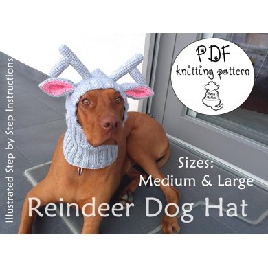Reindeer dog hat - sizes M and L