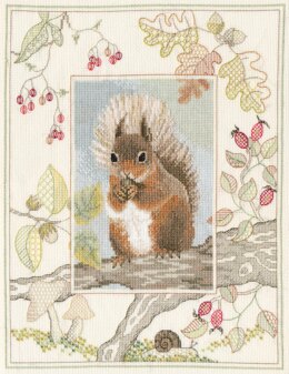 Bothy Threads Wildlife - Red Squirrel Cross Stitch Kit - 27cm x 34cm