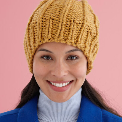 Easy Rib Knit Hat in Lion Brand Hometown USA - L20123