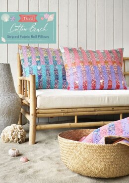 Tilda Cotton Beach Striped Fabric Roll Pillow Kit (Blush/Teal Colourway)