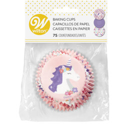 Wilton Unicorn, Flower Print and Solid Purple Baking Cups, 75-Count