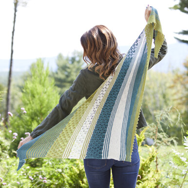 Lace Colorwork Shawl in Valley Yarns Huntington - 828 - Downloadable PDF