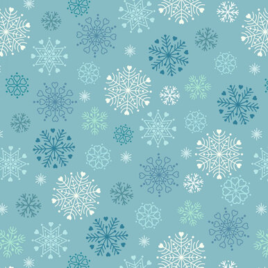 Lewis & Irene Hygge Glow in the Dark – Snowflakes Icy Blue
