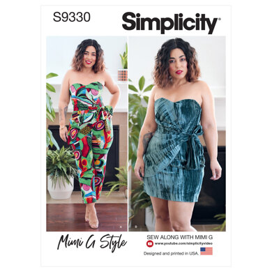 Simplicity Misses' Strapless Jumpsuit and Mini Dress S9330 - Sewing Pattern