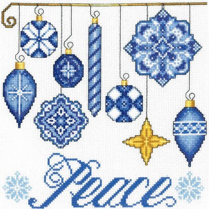 Imaginating Peace Ornaments Cross Stitch Kit - 8.6in x 8.6in