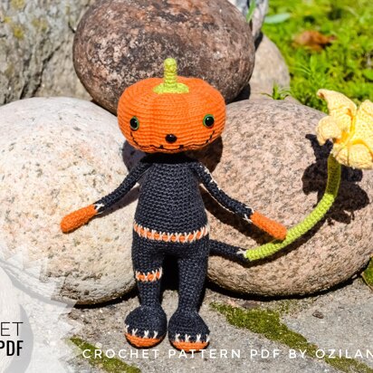 Mr Pumpkin amigurumi doll
