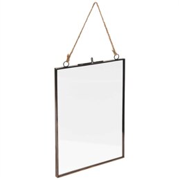 Rico Metal Frame Hanging With Double Glass Plate, Black, 16x22cm