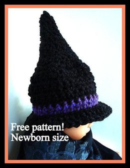 Witch or Wizard Hat - NEWBORN only Crochet Pattern by SweetPotatoPatterns