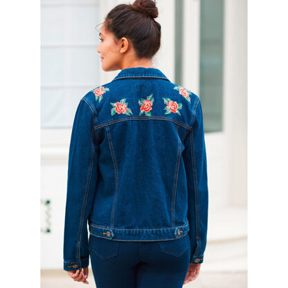 5TH Avenue - Red Rose Denim Jacket in Anchor - Downloadable PDF