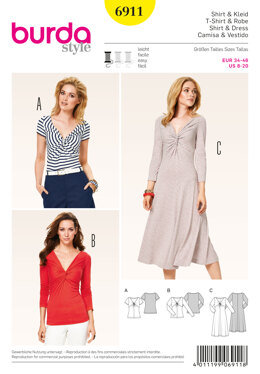 Burda Style Dresses Sewing Pattern B6911 - Paper Pattern, Size 8-20 (34-46)