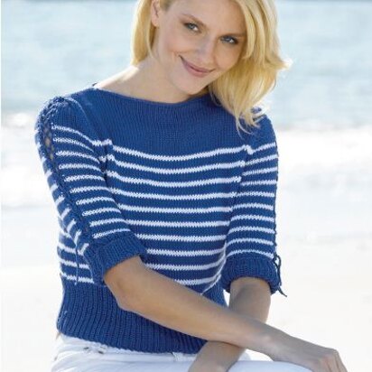 Nautical Boatneck Pullover in Tahki Yarns Cotton Classic