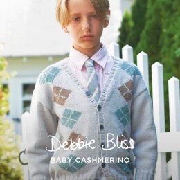 Argyle Cardigan - Knitting Pattern for Kids in Debbie Bliss Baby Cashmerino by Debbie Bliss