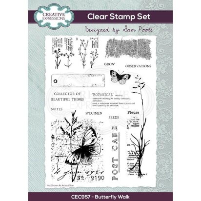 Creative Expressions Sam Poole Butterfly Walk A5 Clear Stamp Set
