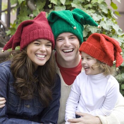 Jingle Bells Family Hats in Red Heart Super Saver Economy Solids - WR1868