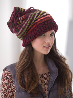 Drawstring Slouch Hat in Lion Brand Vanna's Choice
