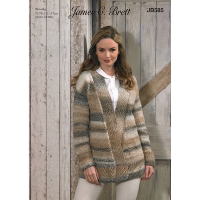James Brett Femme Knitting Pattern Femmes Marbre Chunky Long Jacket JB655
