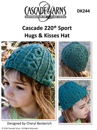 Hugs & Kisses Hat in Cascade 220 Sport - DK244