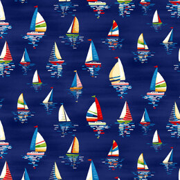 Makower Besides the Sea – Sailboats Dark Blue