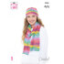Hat, Scarf & Triangular Wrap in King Cole Summer 4Ply - 5663 - Leaflet