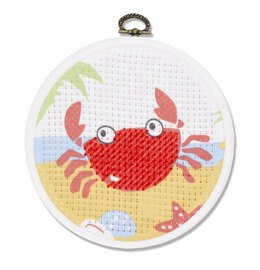 DMC The Crab Cross Stitch Kit (with 5in plastic hoop) - 5in
