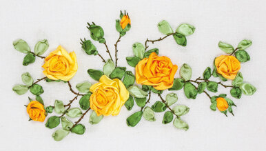 PANNA Yellow Roses Ribbon Embroidery Kit