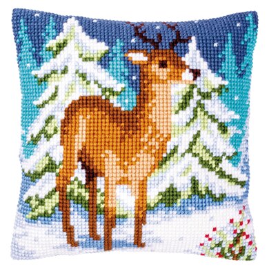 Vervaco Kit Deer In Winter Cross Stitch Cushion - 40 x 40 cm