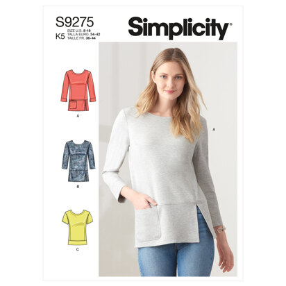 Simplicity Misses' Knit Tops In Two Lengths S9275 - Sewing Pattern