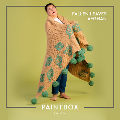 Fallen Leaves Afghan - Free Afghan Crochet Pattern For Home in Paintbox Yarns Wool Mix Super Chunky by Paintbox Yarns