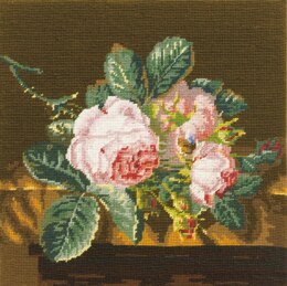 DMC Roses on Silk Tapestry Kit - 40 x 40cm