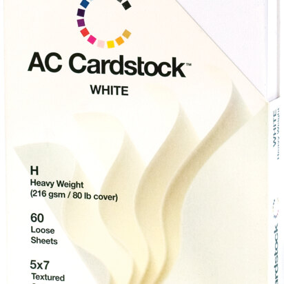 American Crafts Textured Cardstock Pack 5"X7" 60/Pkg - Solid White