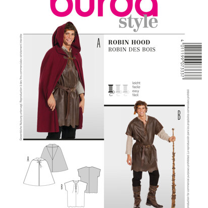Burda Style Men's Robin Hood Costume Sewing Pattern B7333 - Paper Pattern, Size 38-48