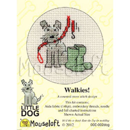 Mouseloft Walkies! Little Dog Kit Cross Stitch Kit - 85 x 110 x 10