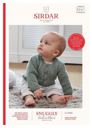 Round Neck Cardigan in Sirdar Snuggly Baby Cashmere Merino DK - 5241 - Downloadable PDF