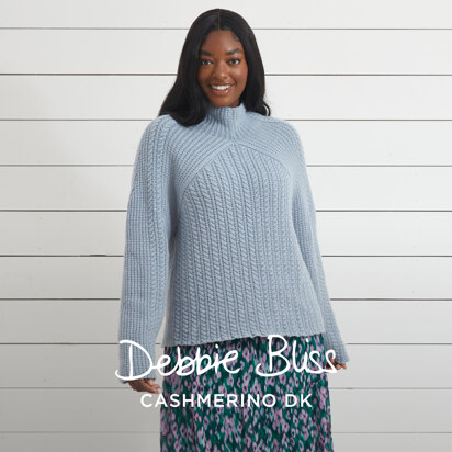 Diagonal Yoke Sweater - Knitting Pattern for Women in Debbie Bliss Cashmerino DK by Debbie Bliss - DB410 - Downloadable PDF