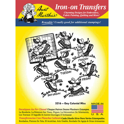 Aunt Martha's Hot Iron Transfers - Days of the Week - TP101 - Leaflet