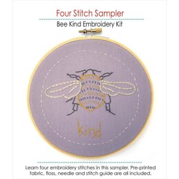 Jennifer Jangles Four Stitch Sampler Bee Kind Embroidery Kit