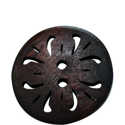 Brown Carved 25mm 2-Hole Button